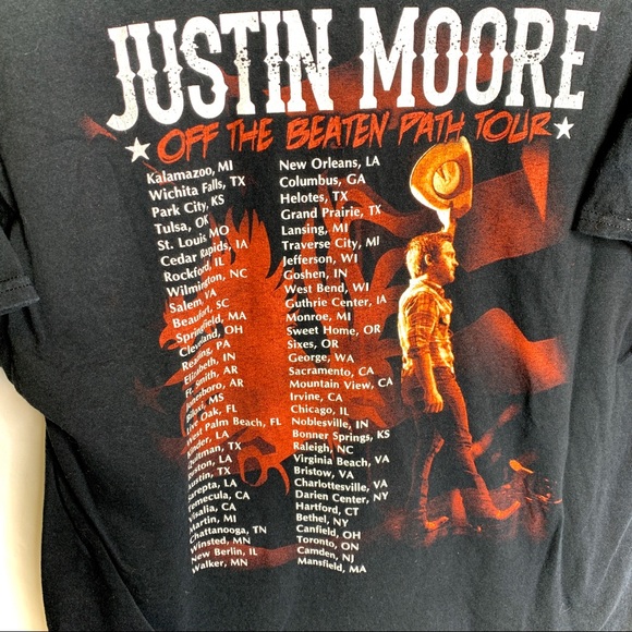 ☀️ Justin’s Moore Concert Band T-shirt Large Black - Picture 4 of 5